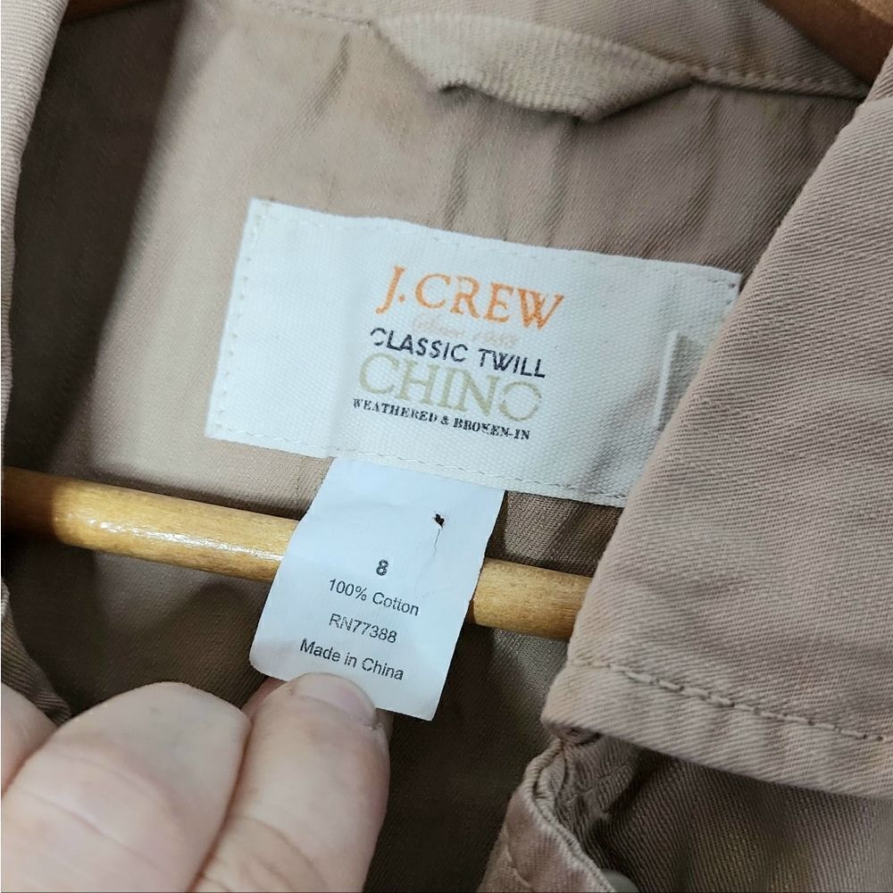 J Crew twill jacket women's size 8 chino khaki - Picture 2 of 7